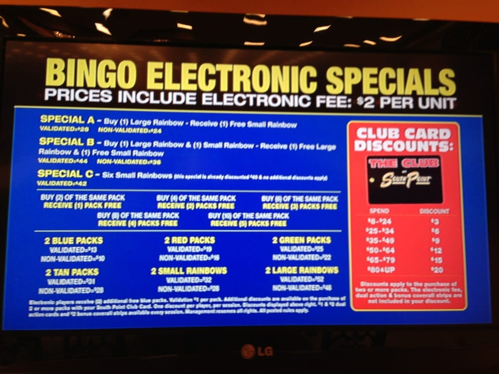 South point bingo schedule printable